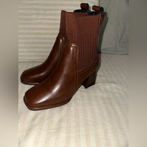 Elegant Brown Leather Ankle Boots
